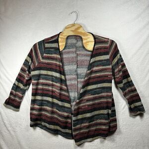 SJS Cardigan‎ Women's Size 3X Stripped Multicolor